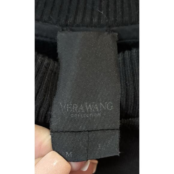 Vera Wang Collection Black Gray Thick Sweatshirt Silk Pouch On Back Size Medium - Picture 4 of 9